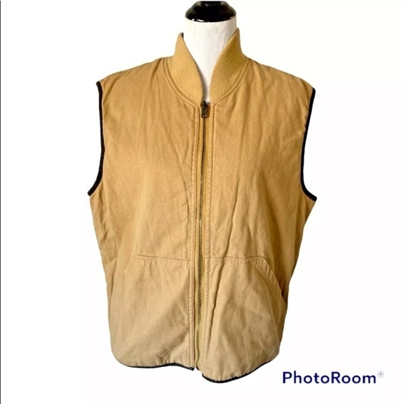 Mens Members Only Sz Medium Vest Full Zip Quilted Pockets Brown Hunting Fishing - Picture 1 of 9